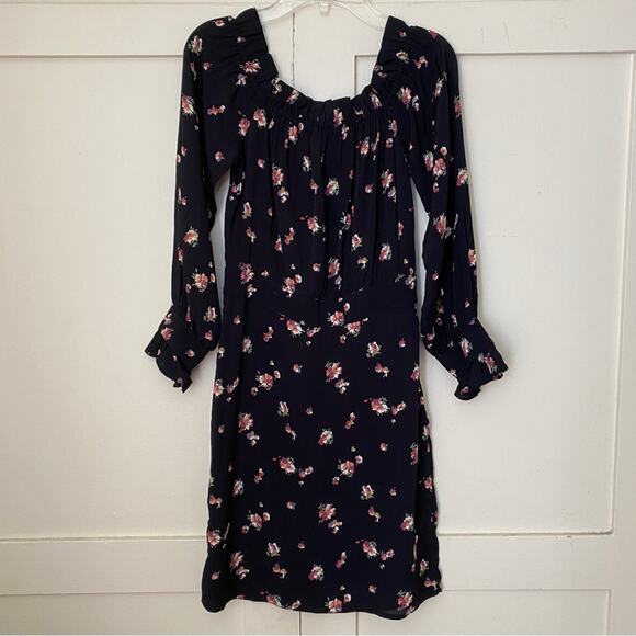 Flynn Skye Black Floral Off Shoulder Mini Dress Small - Picture 1 of 5